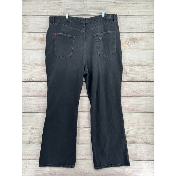 BDG Stretch High-Rise Flare Jeans Mens 39 Black Gray Medium Wash Distressed - Picture 2 of 12